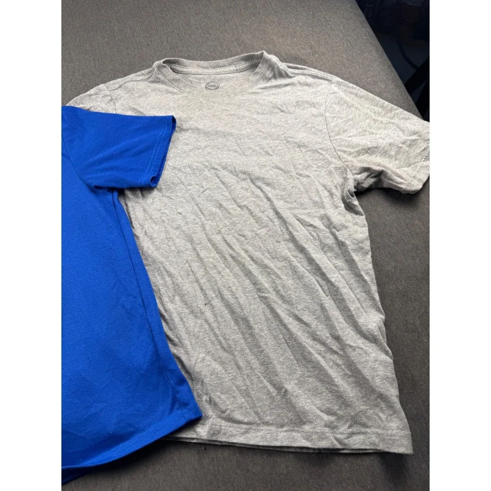 Wonder Nation Boys T-Shirt Bundle Size L 10-12 Husky Shark Blue Gray 2-Pack